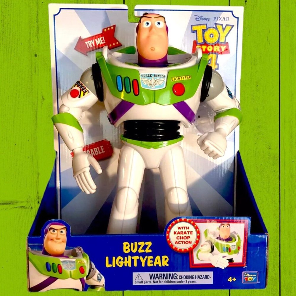 Pixar-Big 12”-TOY STORY-4-Buzz Lightyear-Karate Chop Action & Posable NIB